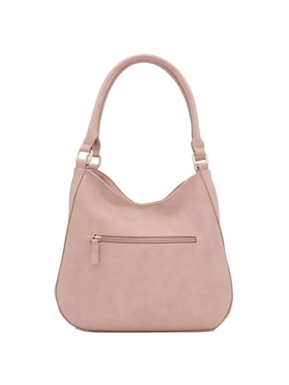Medium Faux Leather Hobo Shoulder Bag Zip Top Handbag Tote Purse Everyday Carry - Picture 5 of 6